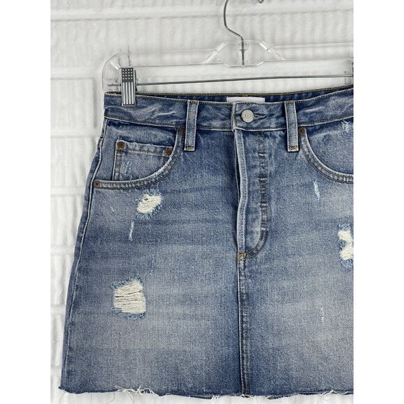 Boyish Skirt 25 Denim Mini Corey Dont Look Now Wash Revolve Distressed - Picture 4 of 14